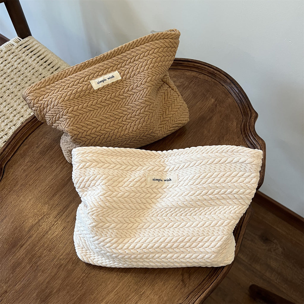 Ear Of Rice Woven Fabric Cosmetic Bag