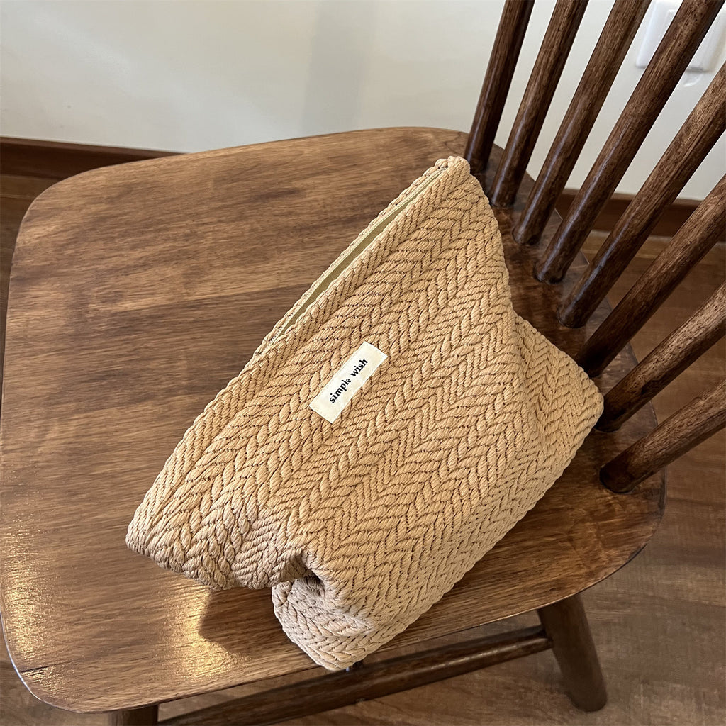 Ear Of Rice Woven Fabric Cosmetic Bag
