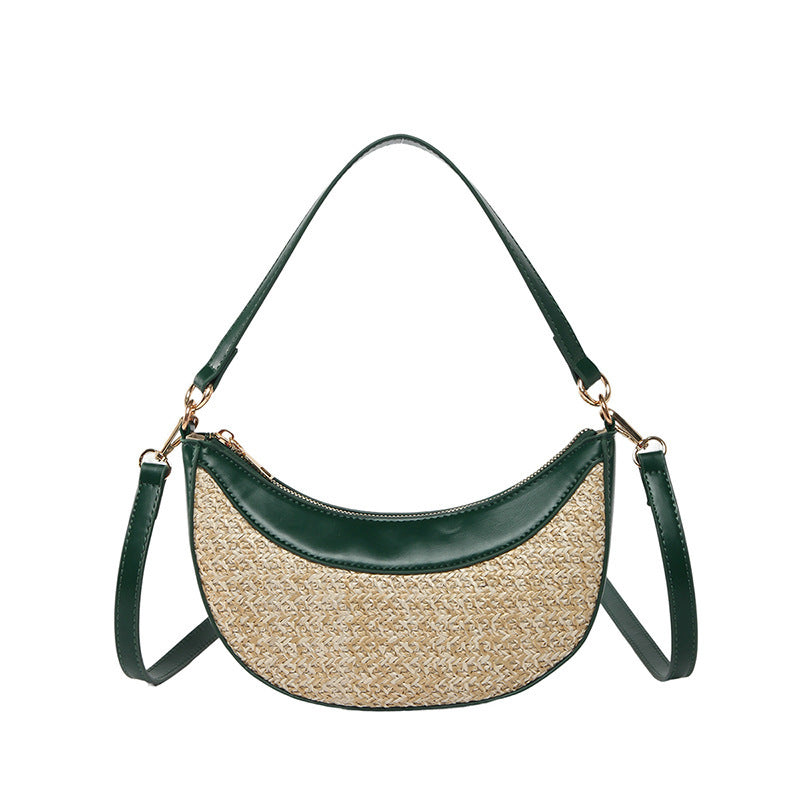 High-grade Straw Special-interest Design Shoulder Crossbody Dumpling Bag