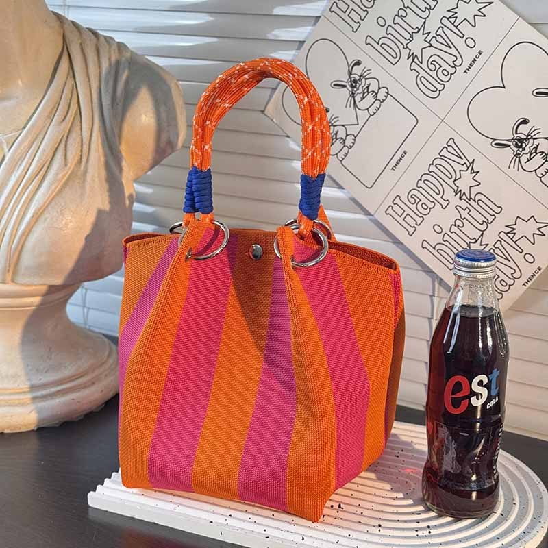 Knitted Buckle Bag Portable Large Capacity