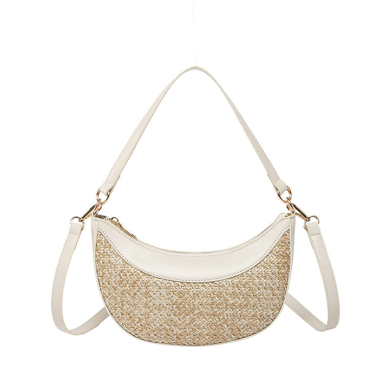 High-grade Straw Special-interest Design Shoulder Crossbody Dumpling Bag