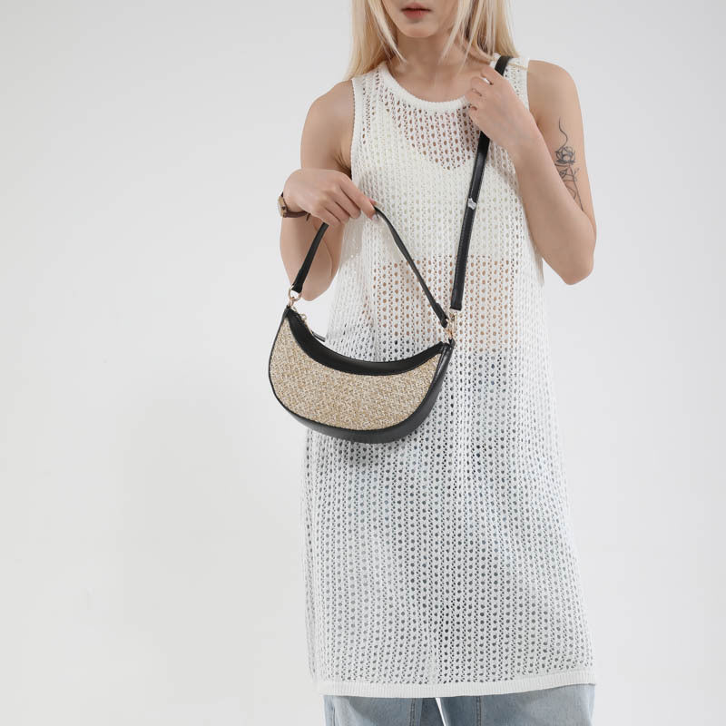 High-grade Straw Special-interest Design Shoulder Crossbody Dumpling Bag