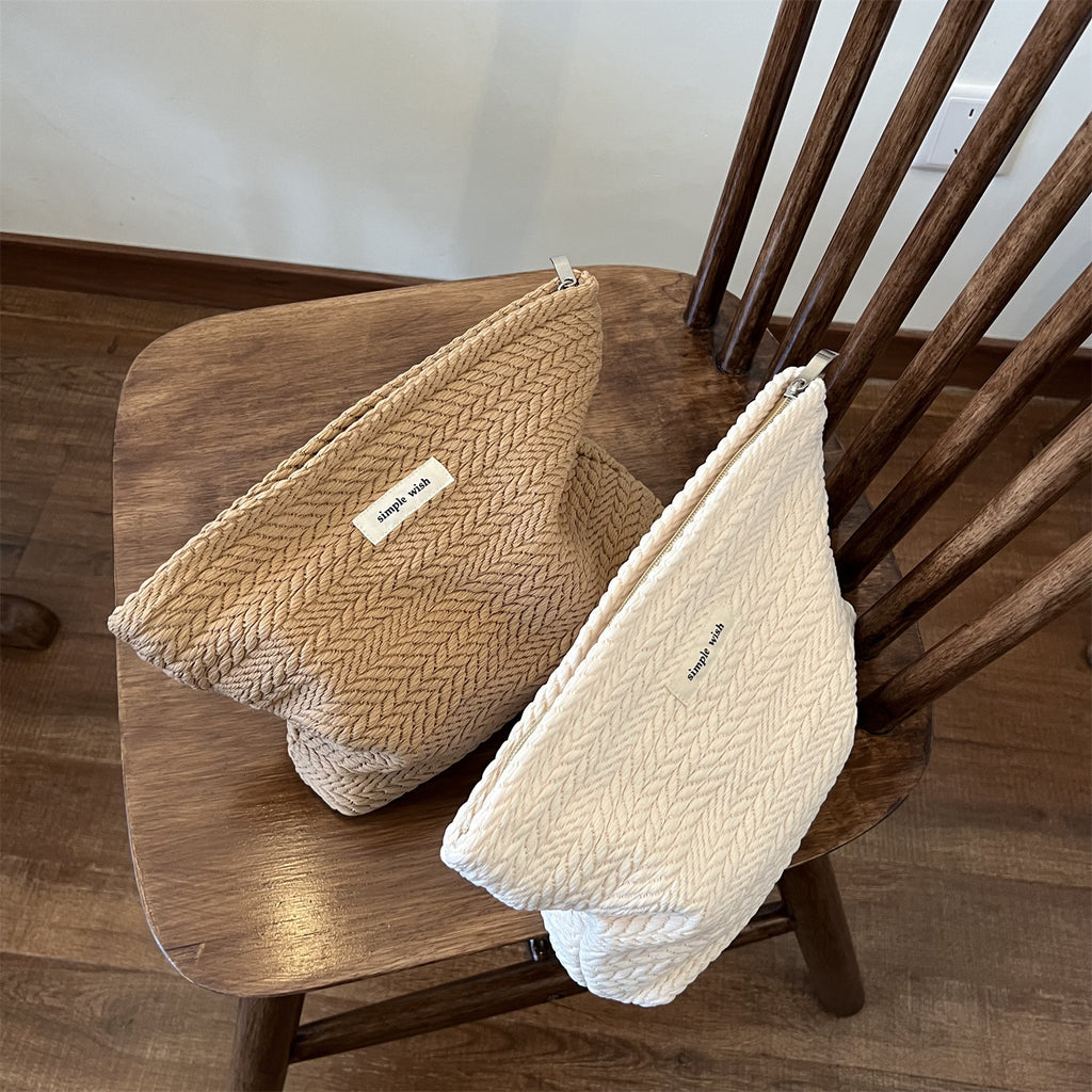 Ear Of Rice Woven Fabric Cosmetic Bag