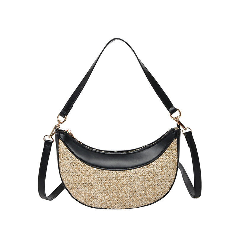 High-grade Straw Special-interest Design Shoulder Crossbody Dumpling Bag