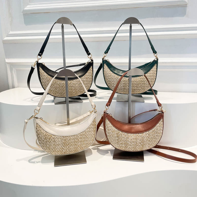 High-grade Straw Special-interest Design Shoulder Crossbody Dumpling Bag