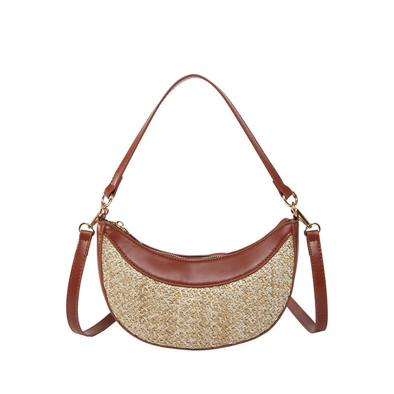 High-grade Straw Special-interest Design Shoulder Crossbody Dumpling Bag